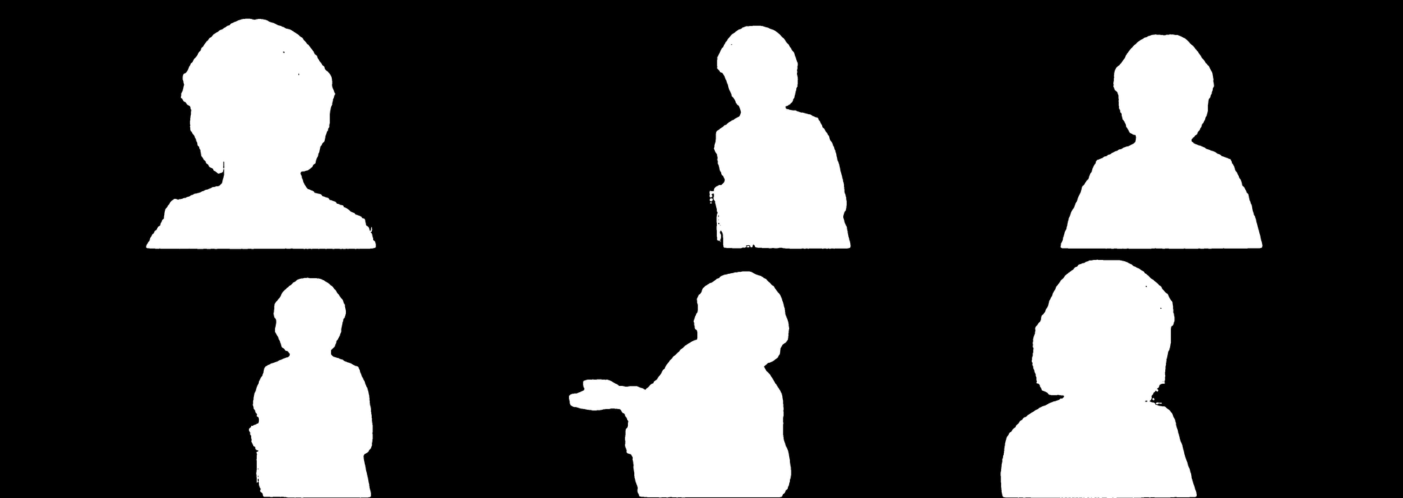 Fig 2.1: Corresponding masks for the extracted character as in Fig 2.0.